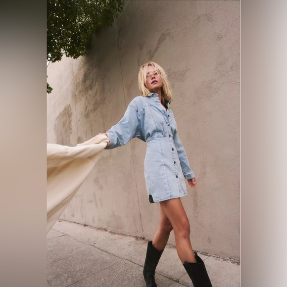 Free People Amber Denim Dress - Picture 2 of 3